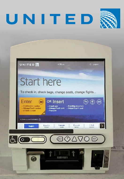 EZ Access certified United Airline kiosk.